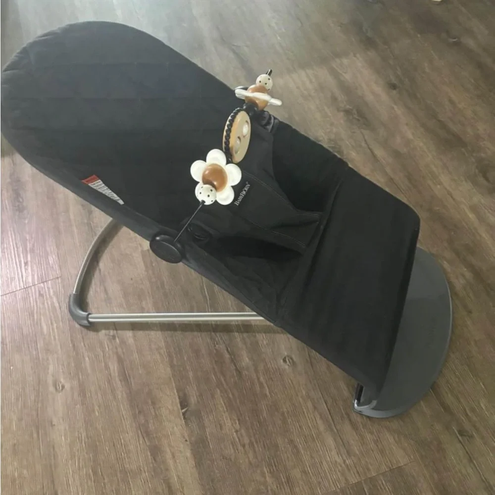 BabyBjorn Black Bouncer with Flower Accents - Picture 2 of 3